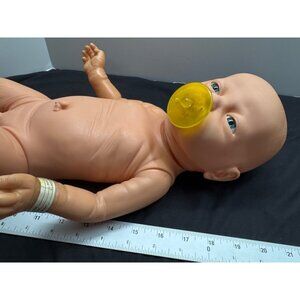 Realistic Anatomical Newborn Baby Boy Blue Eye Doll Pacifier Hospital ID Band